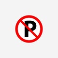No parking line sign vector design Royalty Free Stock Photo