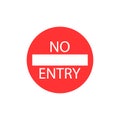 No entry sign. Vector illustration, flat design Royalty Free Stock Photo