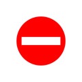 No entry sign. Vector illustration, flat design on white background. eps10 Royalty Free Stock Photo