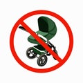 No entry with strollers vector isolated illustration.