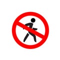 No entry symbol. Stop no walking pedestrian warning sign. Royalty Free Stock Photo