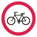 No entry to bicycles, road sign, eps. Royalty Free Stock Photo