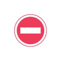 No entry traffic sign flat icon
