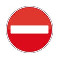 No Entry Traffic Sign, isolated on the white, illustration