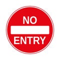 No Entry Traffic Sign, isolated on the white, illustration