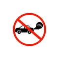 No Exhaust gases from the car forbidden road sign, Vector illustration icon flat Royalty Free Stock Photo