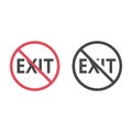 No exit black and red vector sign