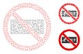 No Exit Vector Mesh 2D Model and Triangle Mosaic Icon Royalty Free Stock Photo