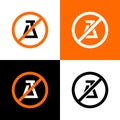 No experiment sign, science forbidden icon - Vector