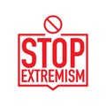 No extremism campaign icon. Vector illustration of stop extremism background concept, isolated on a white background.