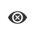 No eye Prohibition Sign. No look forbidden symbol. No see icon. Vector Illustration isolated on white background Royalty Free Stock Photo