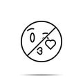 No face, blowing, kiss icon. Simple thin line, outline vector of emotion icons for ui and ux, website or mobile application on Royalty Free Stock Photo