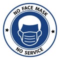 No Face Mask No Service or Face Mask Must Be Worn Sign