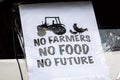 NO FARMERS NO FOOD protest poster at Kisaan protest