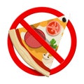 No fast food allowed. Ban pizza symbol.