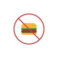 No fast food flat icon Royalty Free Stock Photo