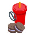 No fast food icon isometric vector. Coping skills