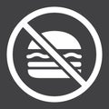 No fastfood glyph icon, fitness and sport