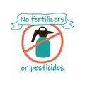 No fertilizers or pesticides, healthy product label