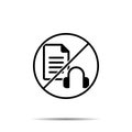 No file, online, training, headphone, audio file icon. Simple thin line, outline vector of online traning ban, prohibition, Royalty Free Stock Photo