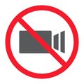 No filming glyph icon, prohibition and forbidden Royalty Free Stock Photo