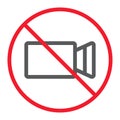 No filming line icon, prohibition and forbidden Royalty Free Stock Photo
