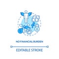 No financial burden blue concept icon