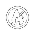 no fire icon. Element of fire guardfor mobile concept and web apps icon. Outline, thin line icon for website design and Royalty Free Stock Photo