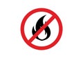 No fire prohibition sign flame symbol