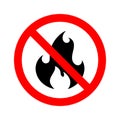 No Fire Sign icon Royalty Free Stock Photo