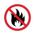 No fire sign icon. Vector illustration Royalty Free Stock Photo