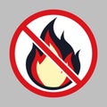 No fire sign icon, vector illustration Royalty Free Stock Photo