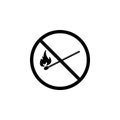 No fire sign icon. vector Royalty Free Stock Photo