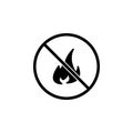 No fire sign icon. vector Royalty Free Stock Photo