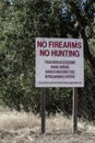 No firearms no hunting sign