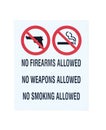 No Firearms Weapons Smoking