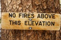 No Fires Sign Royalty Free Stock Photo