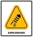 No Fireworks Vector warning icon Royalty Free Stock Photo