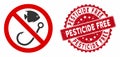No Fishing Icon with Distress Pesticide Free Stamp