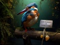 Ai Generated illustration Wildlife Concept of No fishing Kingfisher Royalty Free Stock Photo