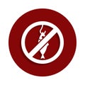 no fishing, prohibited sign icon in badge style. One of Decline collection icon can be used for UI, UX Royalty Free Stock Photo