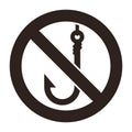 No fishing sign. No fishing allowed sign Royalty Free Stock Photo