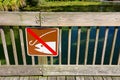 No fishing sign using pictograph format for universal global message