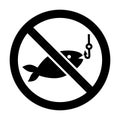 No Fishing Sign Vector