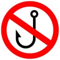 No fishing vector sign Royalty Free Stock Photo