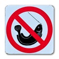 No fishing warning sign Royalty Free Stock Photo
