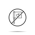 No flag, gender icon. Simple thin line, outline vector of 8 march ban, prohibition, embargo, interdict, forbiddance icons for ui