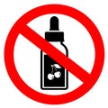 No flavored e-liquid vector sign