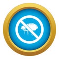 No flea sign icon blue vector isolated