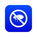 No flea sign icon digital blue